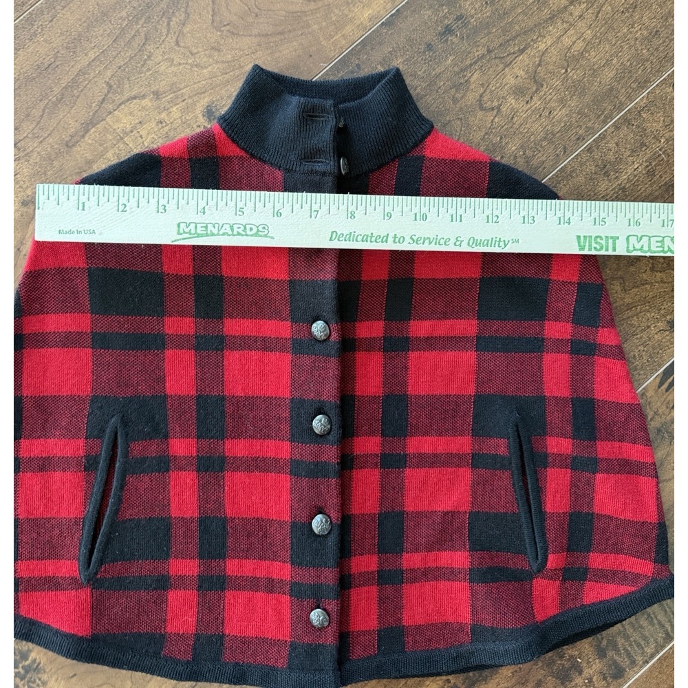 Ralph Lauren Girls Wool Plaid Poncho Cape Size 2/3T Red Black NWT Retails $195 - Picture 10 of 11
